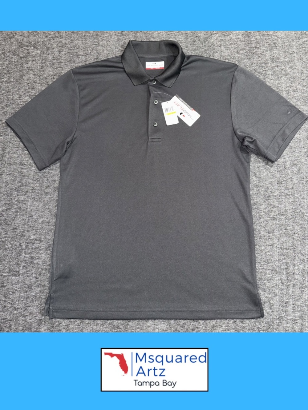 Grand Slam Performance Golf Polo Shirt Mens Medium Gray NWT Stretch